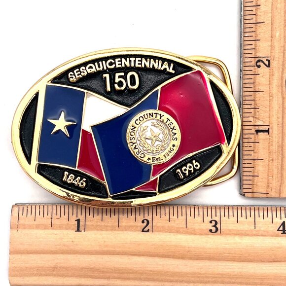 Grayson County Texas Sesquicentennial 150 Belt Buckle Republic of Texas Sherman - Picture 10 of 11